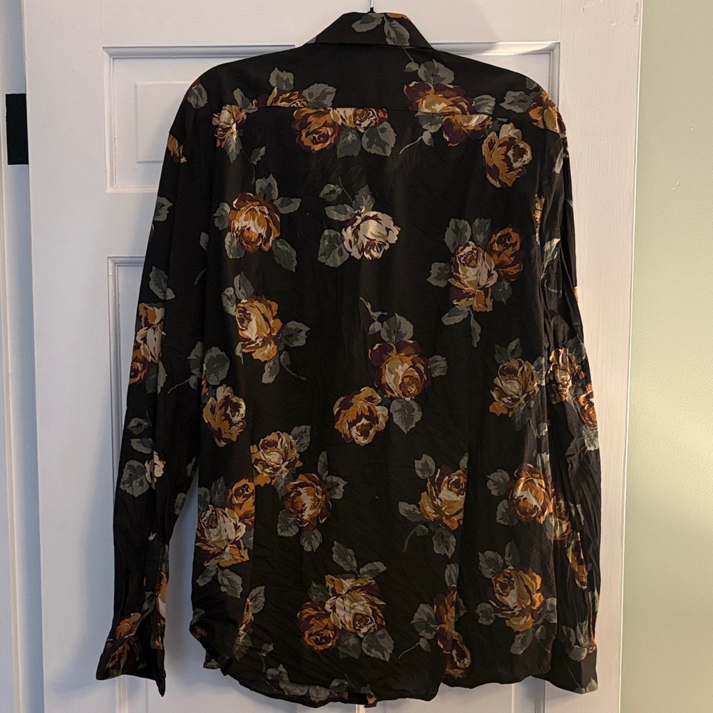 Men’s Long Sleeve Floral Button-Up Shirt - Picture 4 of 4